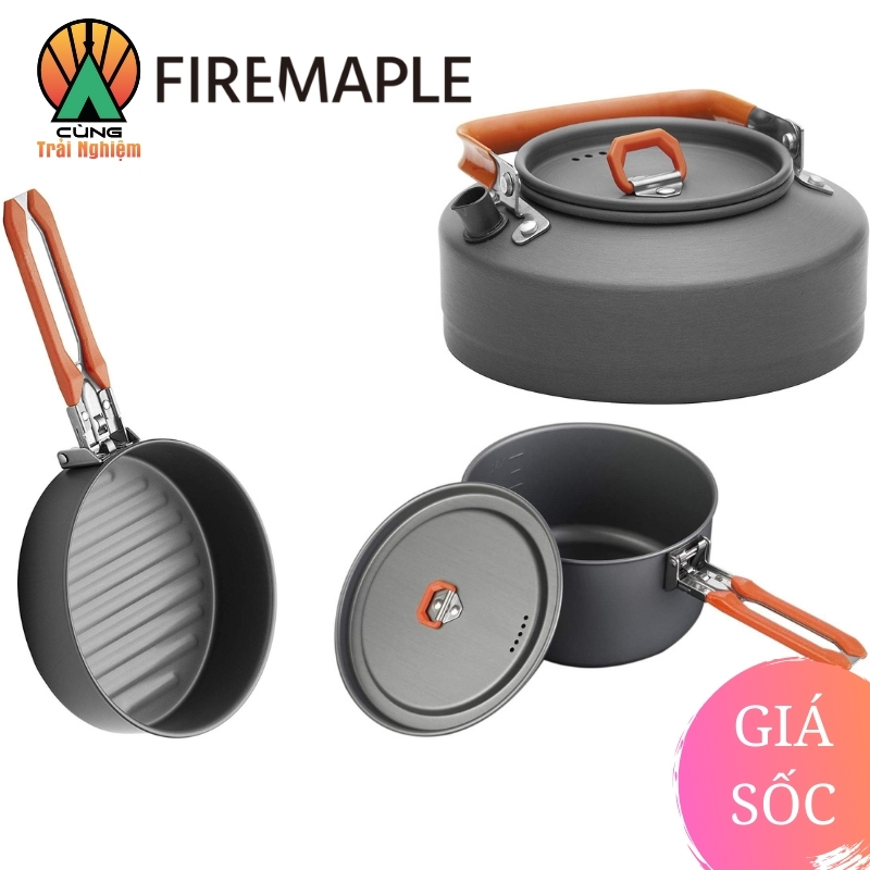 COMBO Nồi Chảo Nấu Ăn 3 Trong 1 Fire Maple FEAST 2 Gọn Nhẹ Chuyên Dụng Dành Cho Du Lịch, Dã Ngoại Cắm Trại