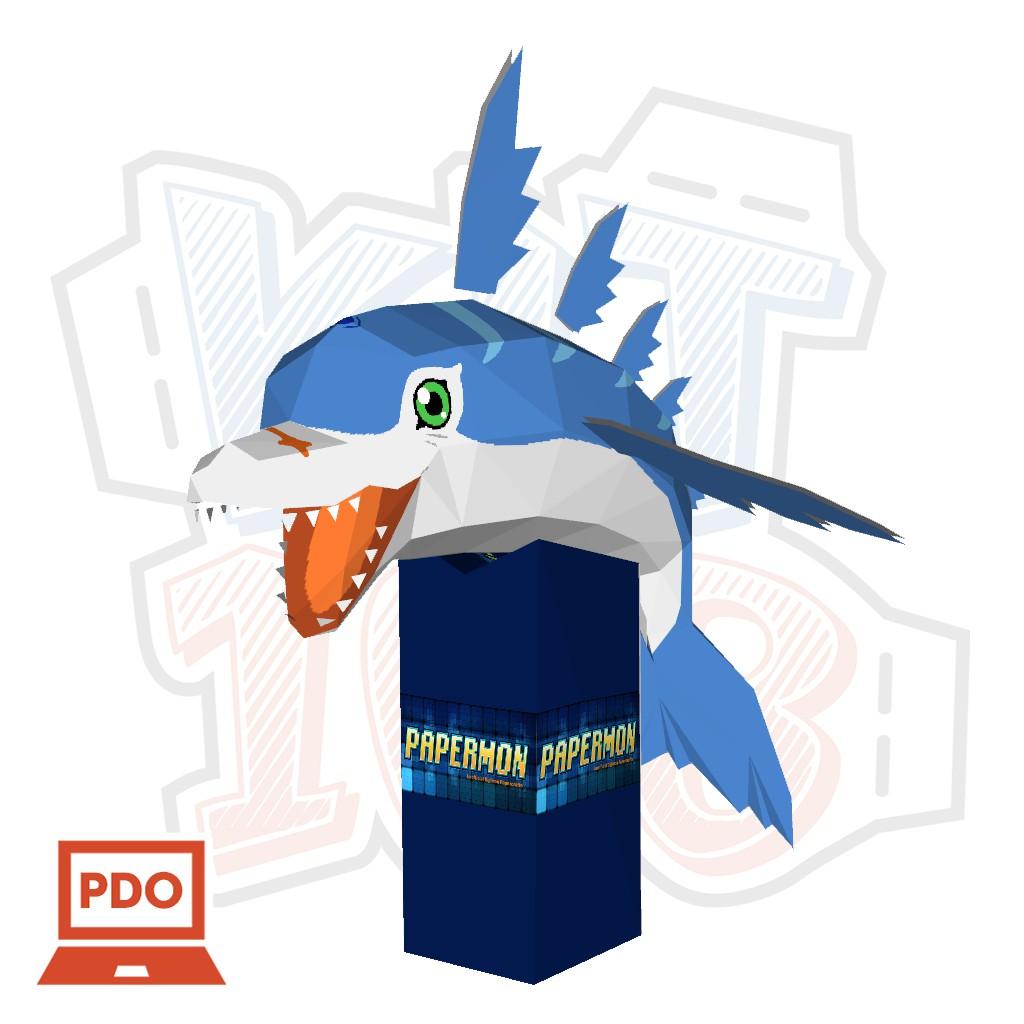 Mô hình giấy Anime Digimon Dolphmon