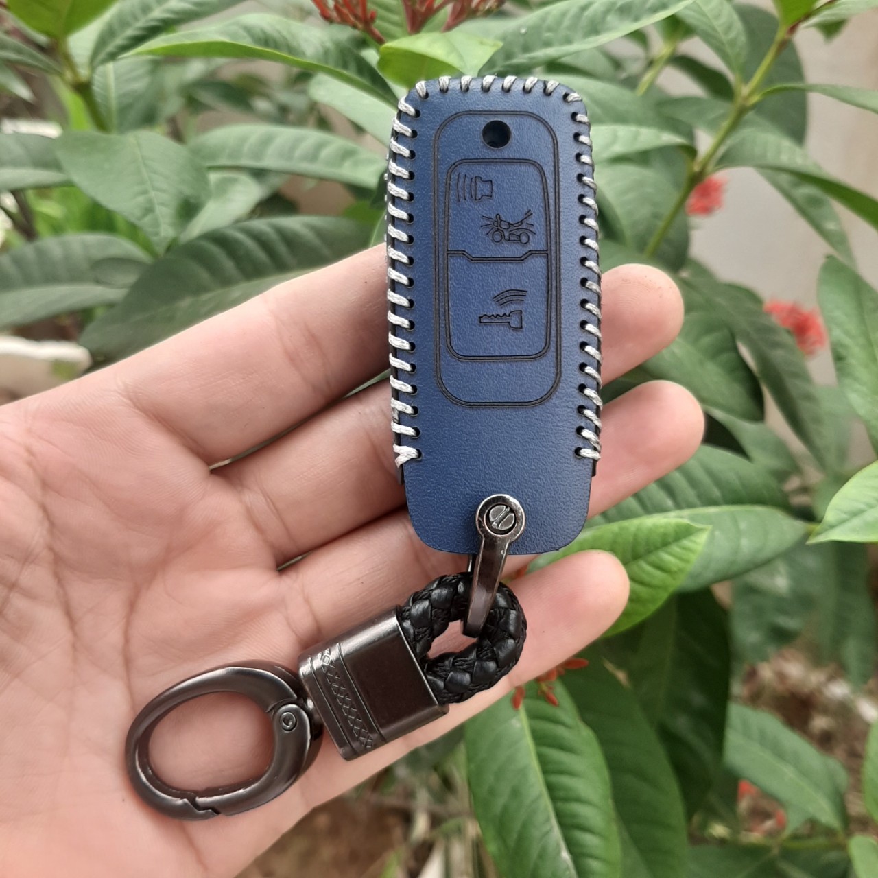 Bao Da Chìa Khóa xe máy Honda SH 2021-2024, SH 350i (loại 2 nút bấm). handmade da thật. Bảo hành 2 năm