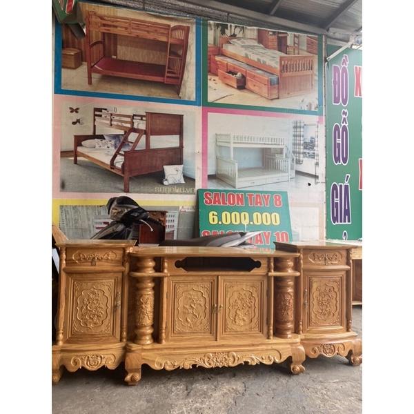 Kệ tivi gỗ gõ đỏ 2m2
