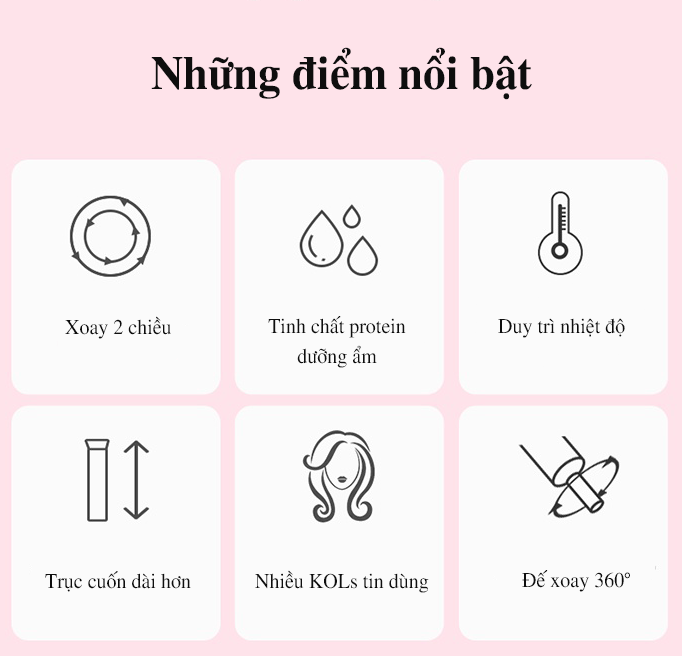 Máy uốn tóc tự động xoăn VIVID&VOGUE®️ VAV022B/Màu Hồng, máy uốn tóc cầm tay có trục uốn 28mm-Hàng chính hãng