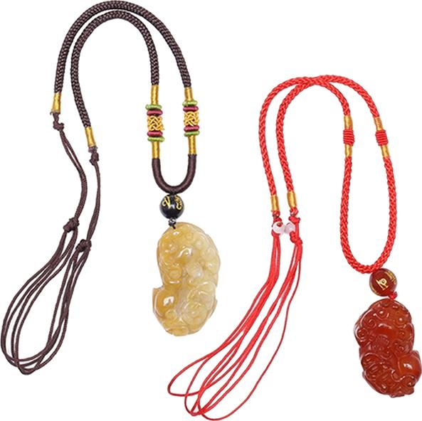 Bộ 2 Vòng Cổ Tỳ Hưu Mã Não Và Ngọc Phỉ Thúy