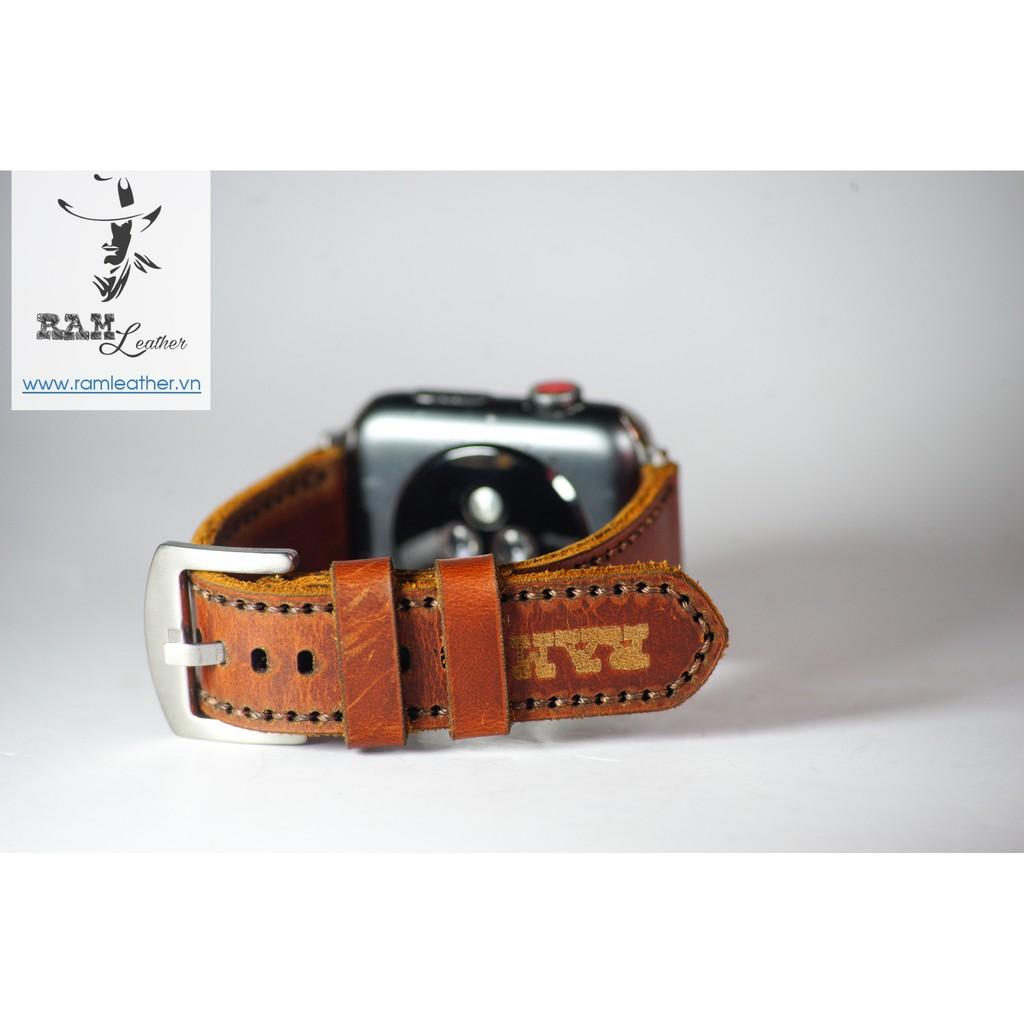 DÂY APPLE WATCH DA BÒ HANDMADE - RAM CLASSIC 1981