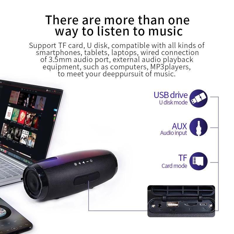 Loa di động Bluetooth 40W Không dây Âm thanh nổi ngoài trời Chống nước USB/TF/AUX FM Loa Màu sắc: xanh lá cây