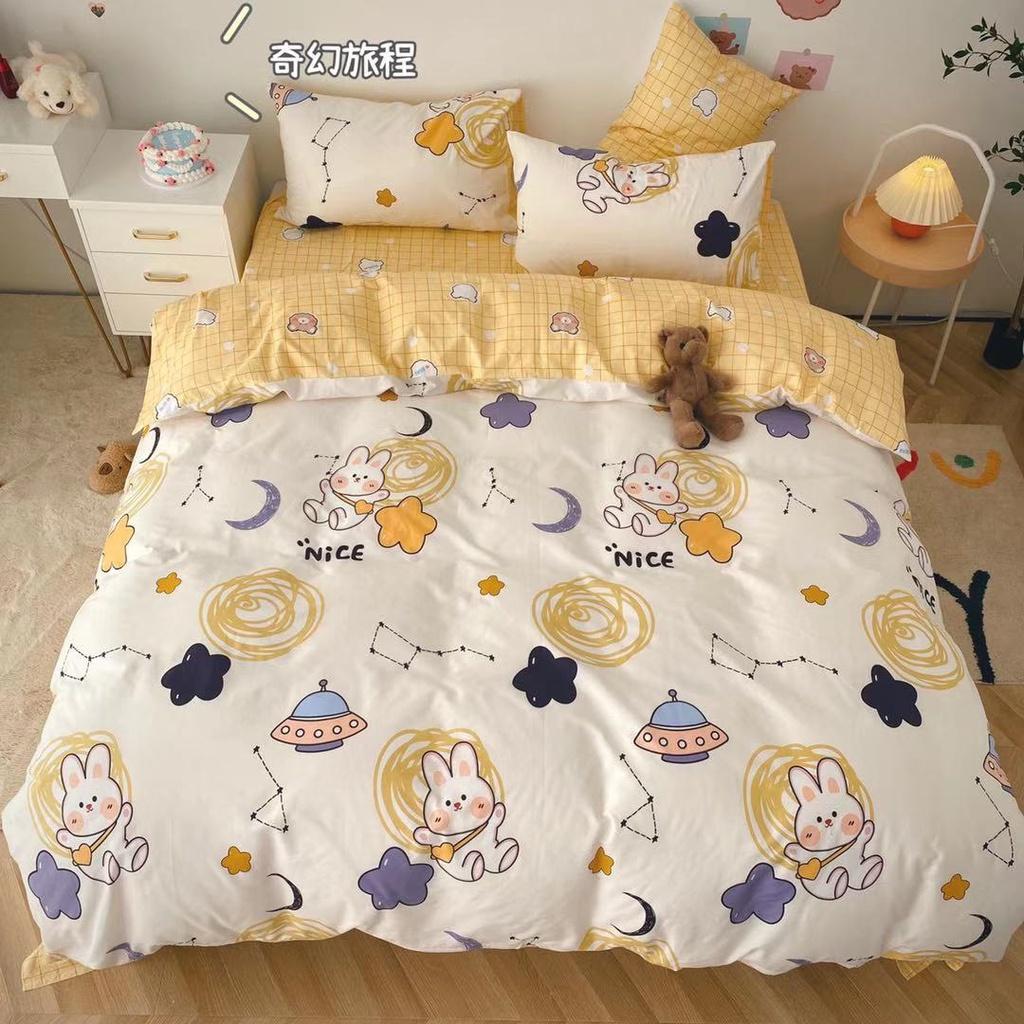 Bộ Chăn Ga Gối Cotton Living HIN BEDDING, Chăn Ga Gối Cotton 100% Cao Cấp Mềm Mịn Thấm Hút Mồ Hôi, Drap Giường Đủ Size