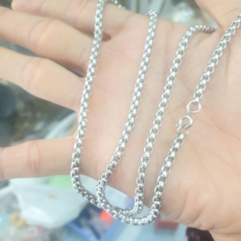 Dây Chuyền Ống Vuông Titanium Cao Cấp+Dùng lâu dài tắm rửa không phai