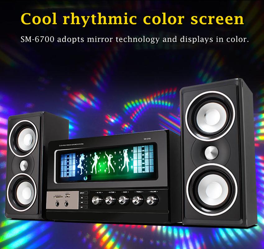 3.1 Sàn âm thanh đa phương tiện Standing Sumedia Hệ thống nhà hát 3D Subwa-loa siêu trầm 60W loa bluetooth TV có điều khiển từ xa Color: SM6700 mic