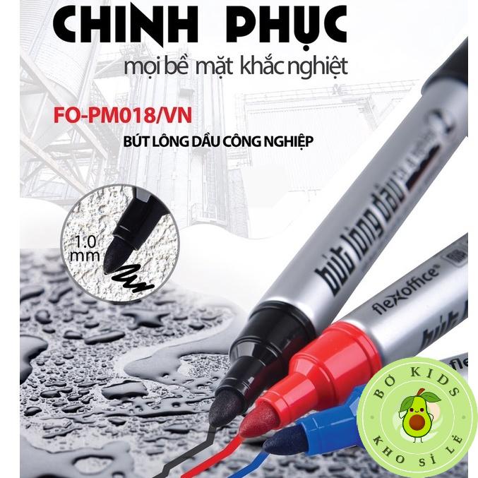 Bút lông dầu Flexoffice FO-PM018/VN 3 màu xanh,đỏ đen ( 1 cây / vỉ ) hàng có kiểm tra chất lượng và an toàn