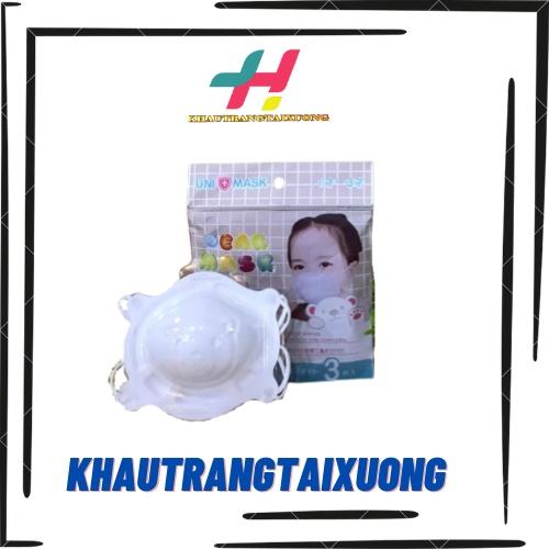 Khẩu trang gấu unimask trẻ em hình gấu kháng khuẩn 99% siêu cute