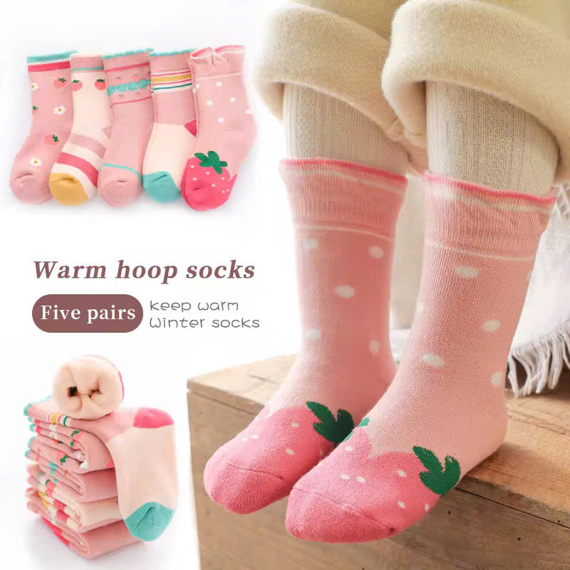 SET 5 ĐÔI TẤT VỚ DÂU TÂY HỒNG TỪ 0-14 TUỔI SIÊU XINH DỄ THƯƠNG DÀNH CHO BÉ GÁI