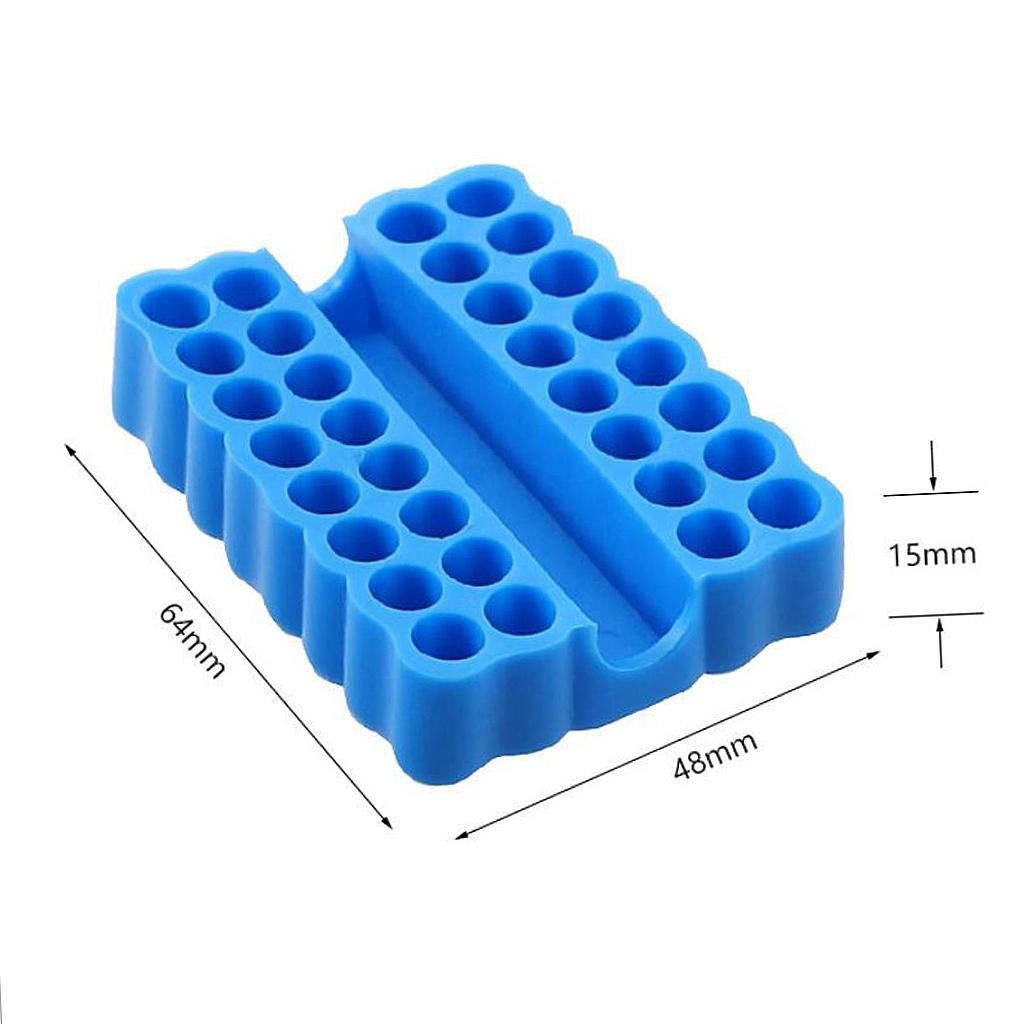Set of 2 32 Holes Plastic 1/4Inch Hex Shank Screw Bits Holder Storage Case