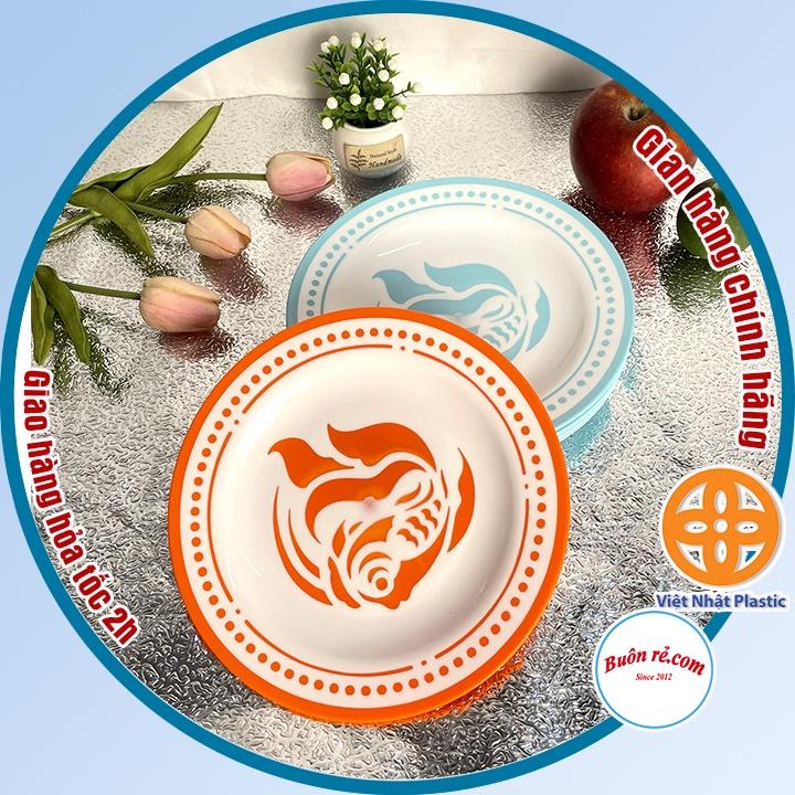 Đĩa nhựa tròn hai màu Việt Nhật (1266), Đĩa nhựa hình cá đựng hoa quả, bánh kẹo -Buôn rẻ 01587