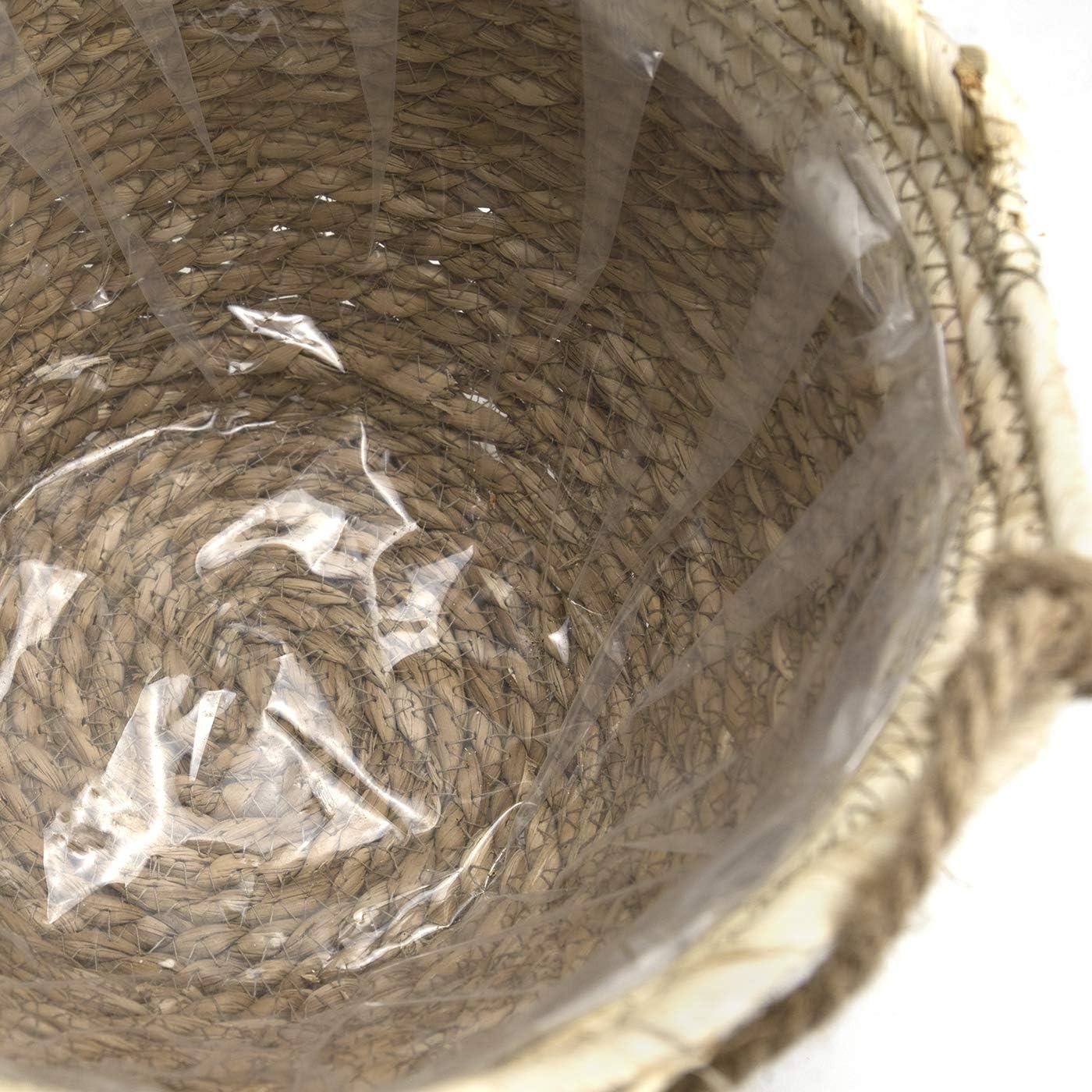 Chậu treo ngoài trời trong nhà, chậu hoa cỏ biển tự nhiên, màu be