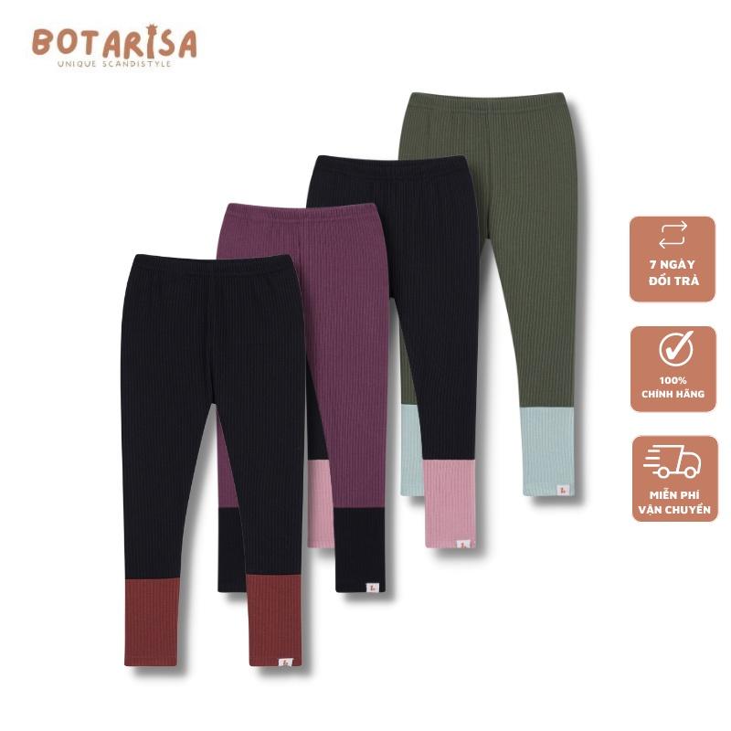 Set 3 Quần legging cho bé gái mùa đông Botarisa vải len gân mỏng, chất mềm nhẹ đẹp và tôn dáng