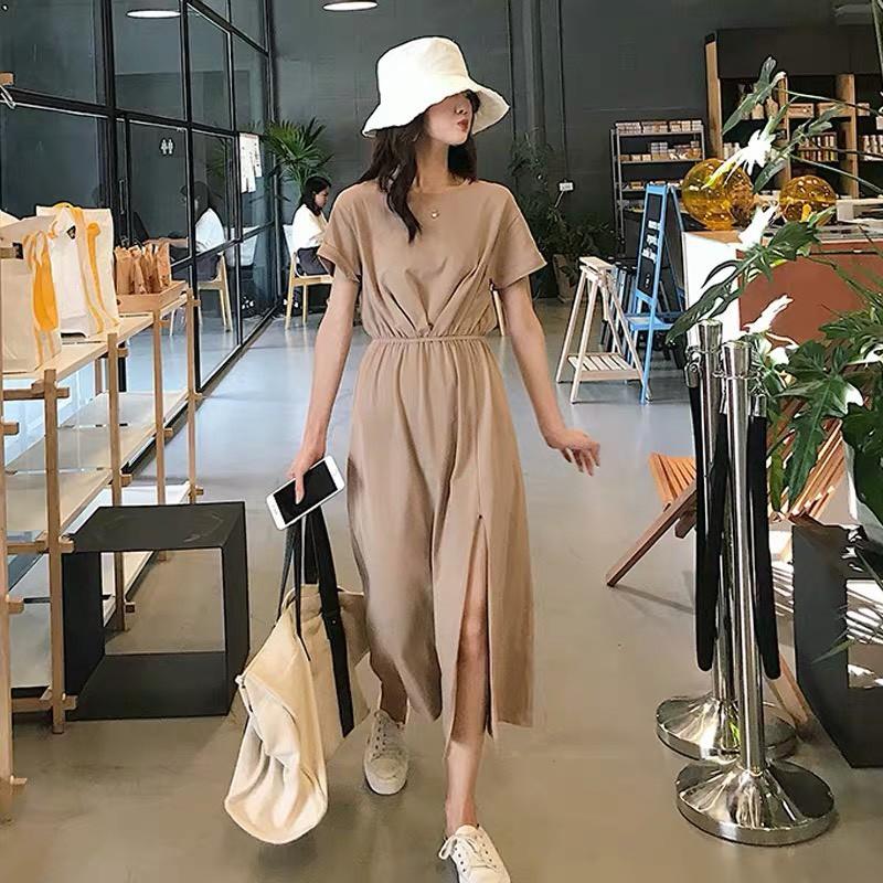 VÁY COTTON DÚM BỤNG 3 MÀU XẺ TÀ
