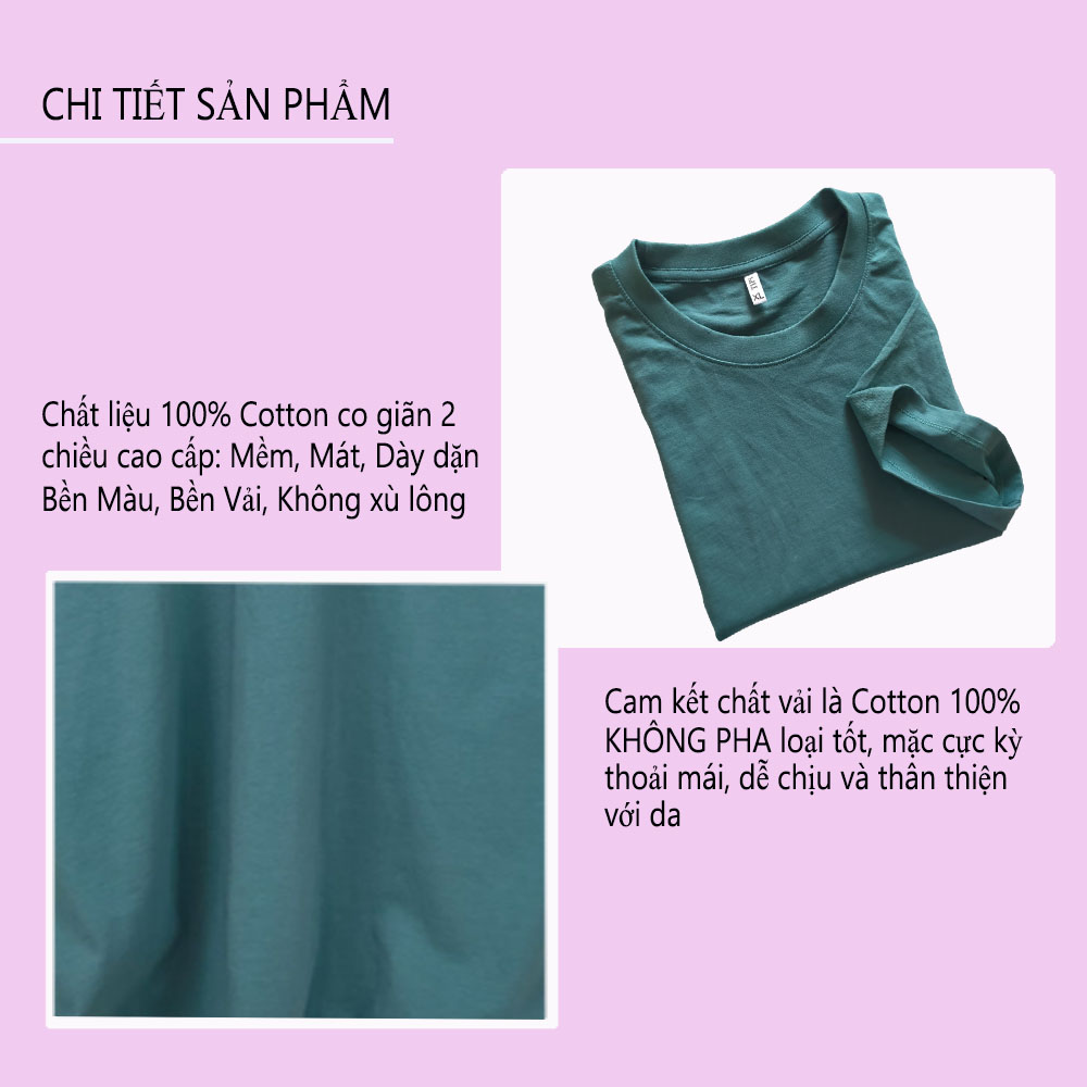 Hình ảnh Áo thun nam màu xanh đá chất liệu 100% cotton dày dặn co giãn tay ngắn