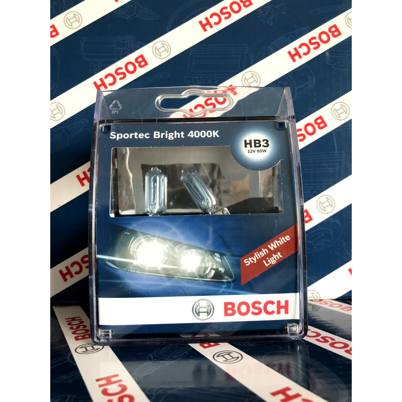 Bóng Đèn Tăng Sáng Bosch 9005 (HB3) 12V 65W Sportec Bright 4000K (Hộp 2 Bóng)