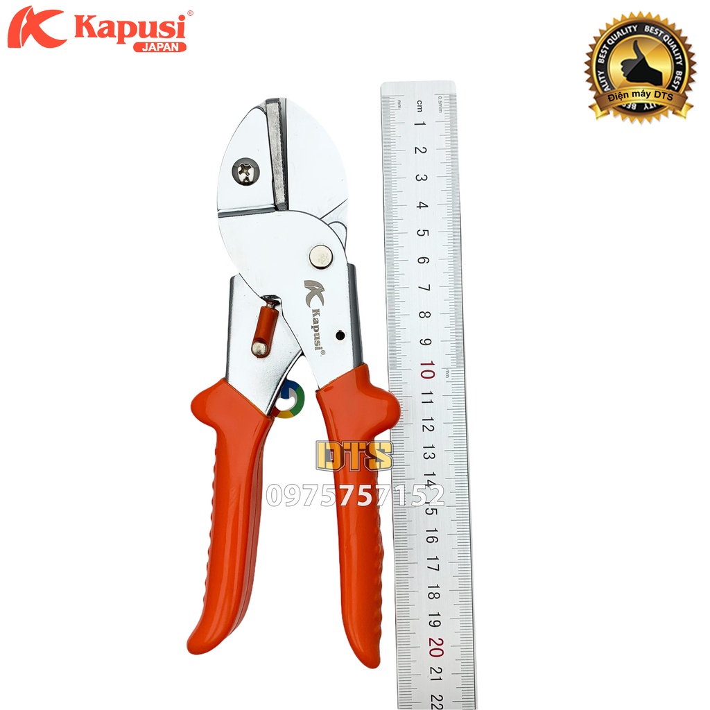 Kéo cắt cành cộng lực Nhật Kapusi JAPAN 8 inch/ 200mm, đa năng cắt cành to thép SK5 siêu sắc, độ bền vượt trội
