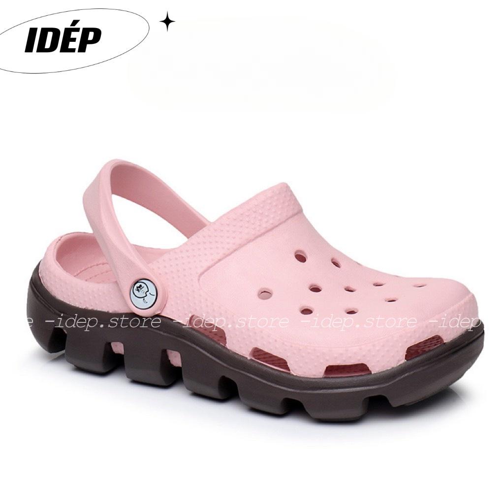 Dép Cross HỒNG unisex tặng 4 sticker- Giày sục siêu nhẹ đi mưa (Form nhỏ) iDÉP SL013