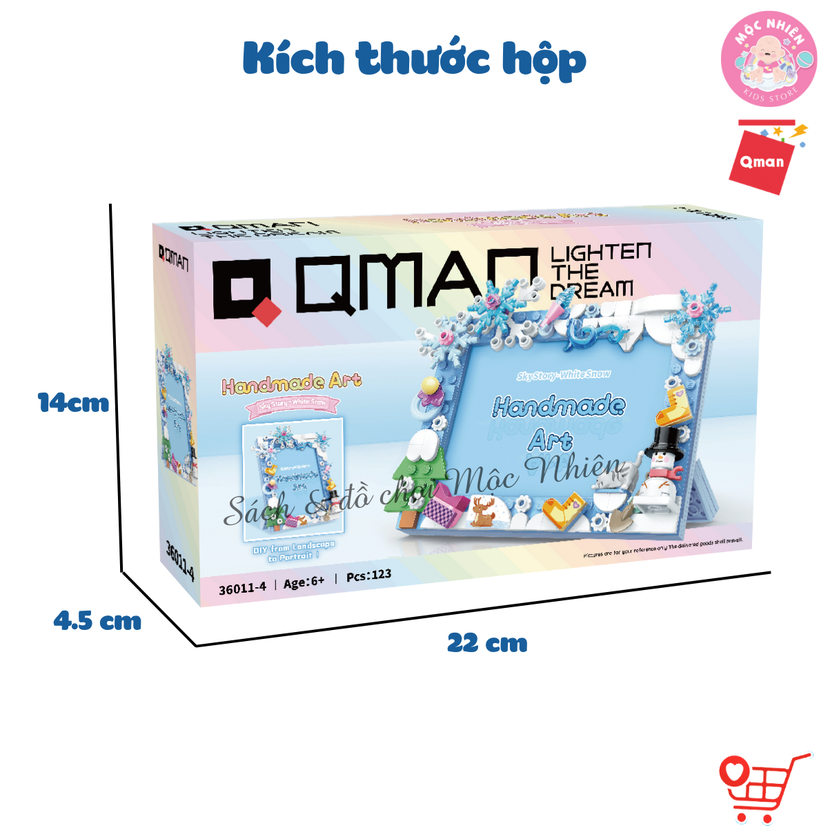 Đồ Chơi Lắp Ráp Xếp Hình Qman 36011 - Khung Ảnh Giáng Sinh Noel (123 Mảnh Ghép) Dành Cho Bé Từ 6 Tuổi - Mộc Nhiên