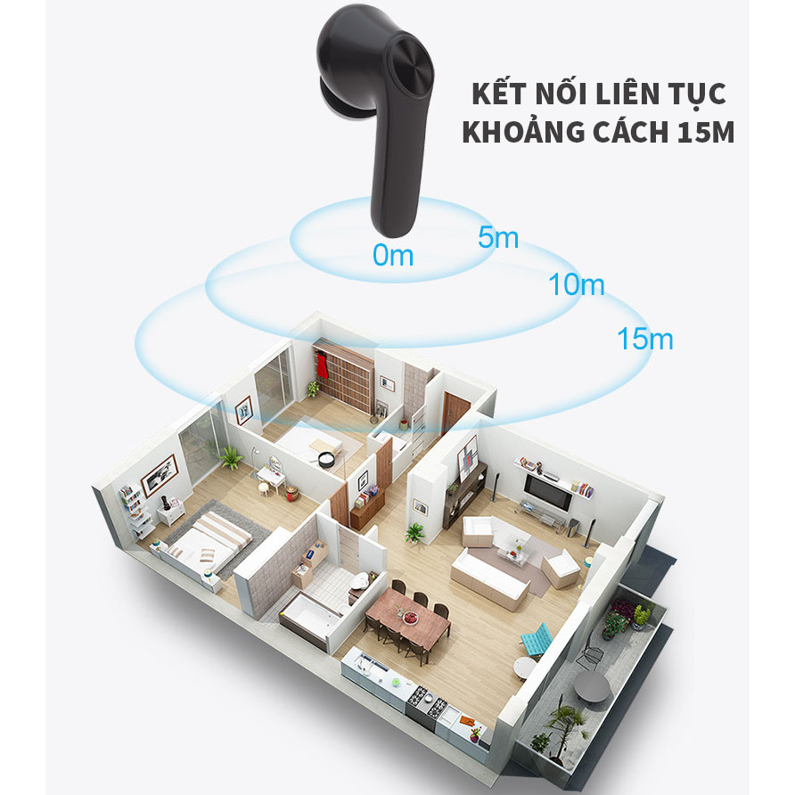 Tai nghe bluetooth XT18 HITOOR Tai nghe loa siêu trầm TWS màn hình LED kỹ thuật số Tai nghe thể thao mini 5.0 - hàng nhập khẩu