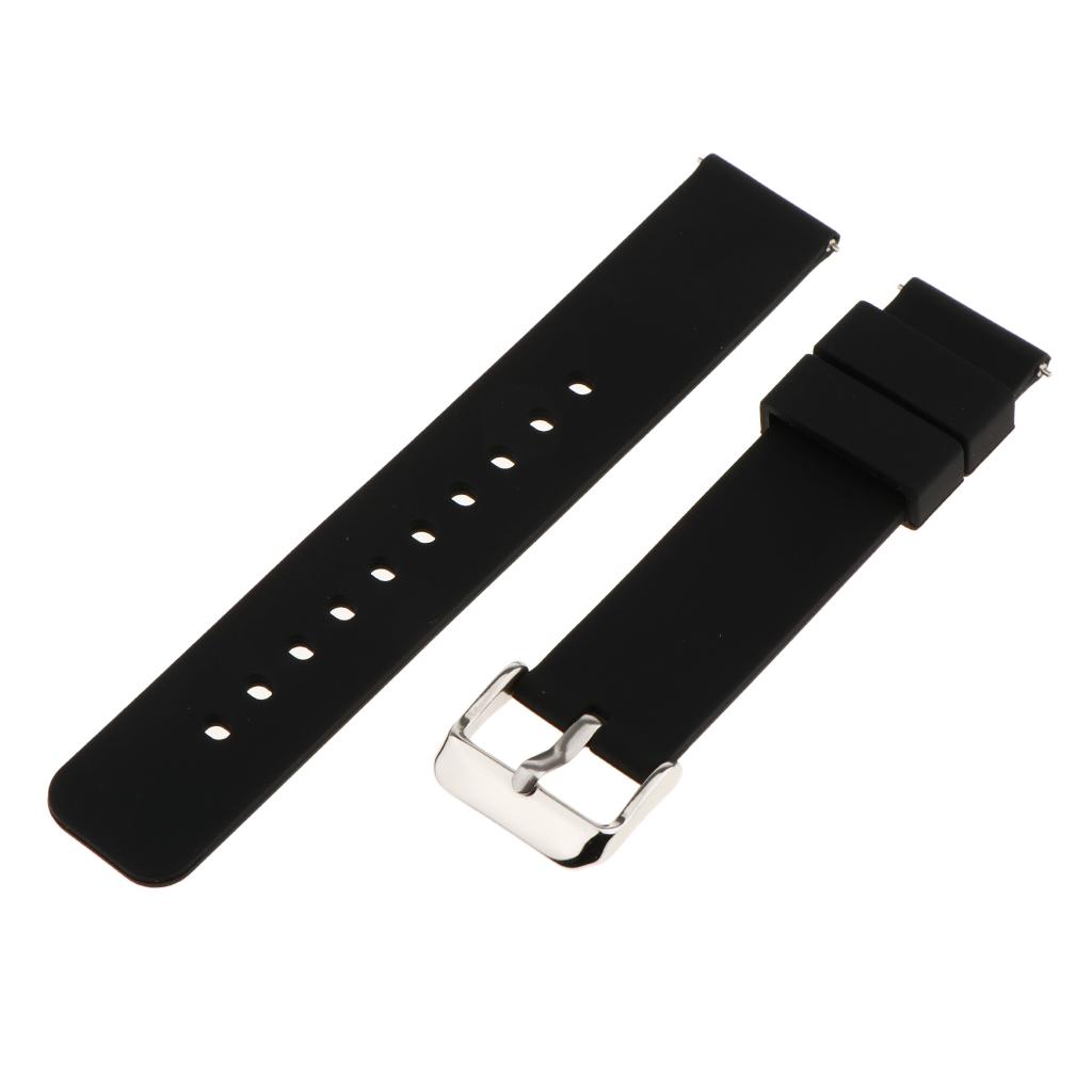 20mm Replacement Silicone Rubber Sports Watch Band Bracelet for Smart Watch