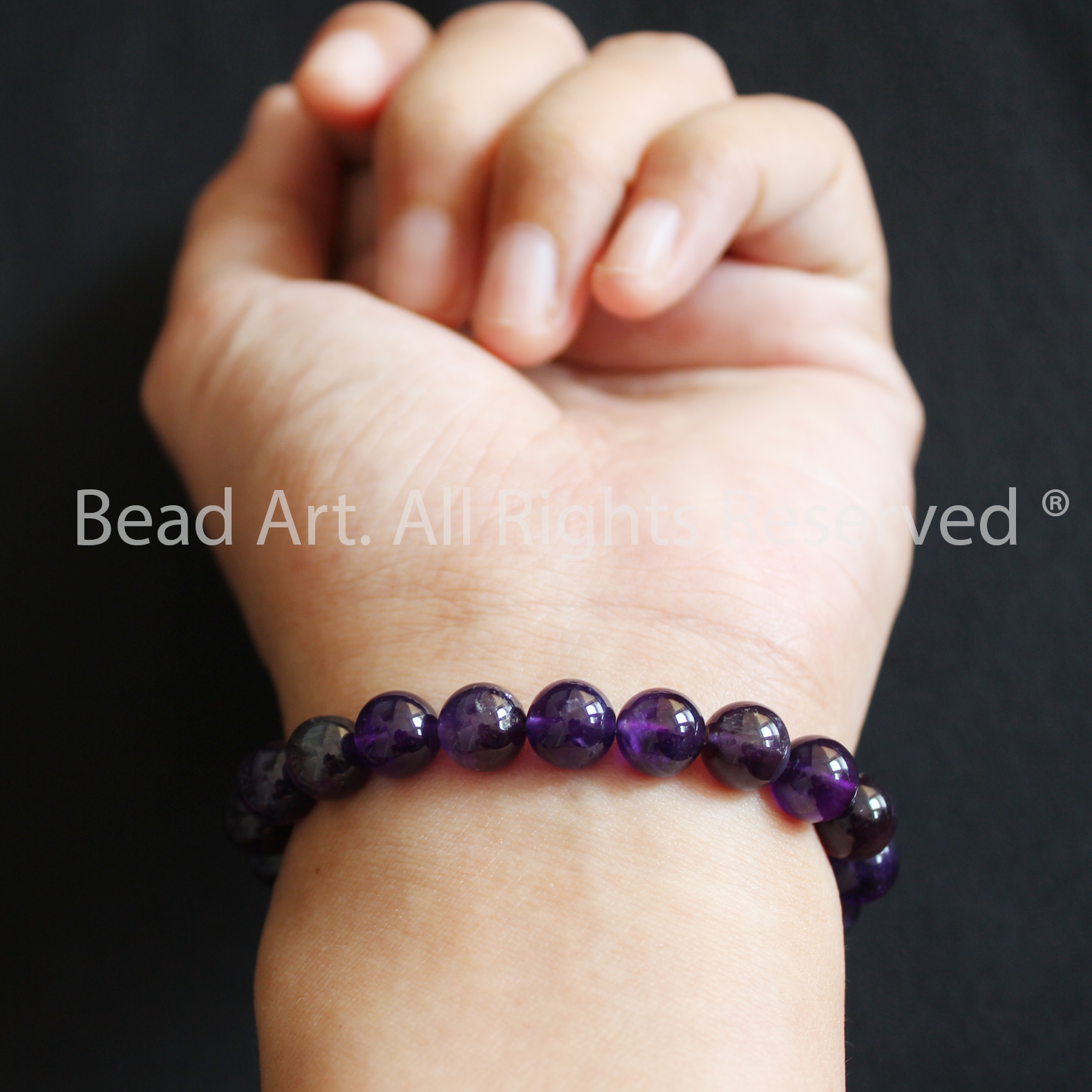 Vòng Tay 8MM Đá Thạch Anh Tím Đậm, Amethyst Tự Nhiên, Vòng Tay, Phong Thuỷ, Chuỗi Hạt, Trang Sức, Hợp Mệnh Thổ, Hỏa