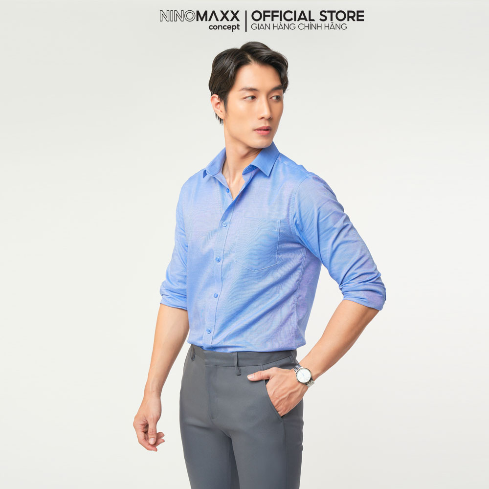 N&amp;M CLUB Áo sơ mi Basic Nam tay dài chất cotton mịn thoáng mát nhiều màu 2104127