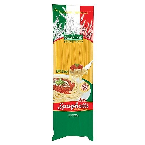 Mì spaghetti GOLDEN FARM sợi tròn 500g