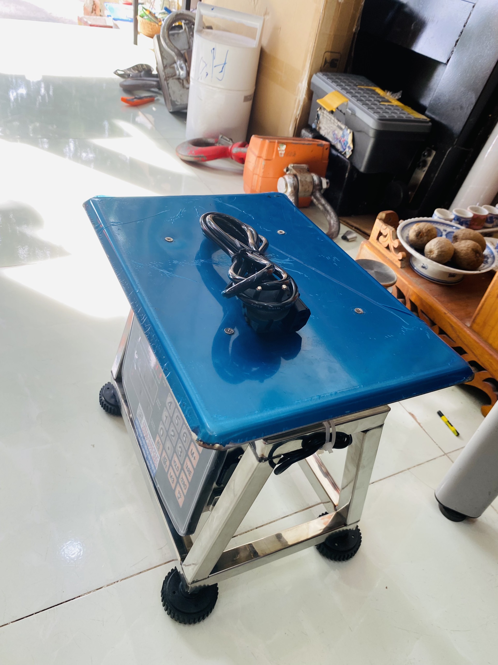 Cân ghế ngồi Inox mini 30KG tính tiền - Chống nước