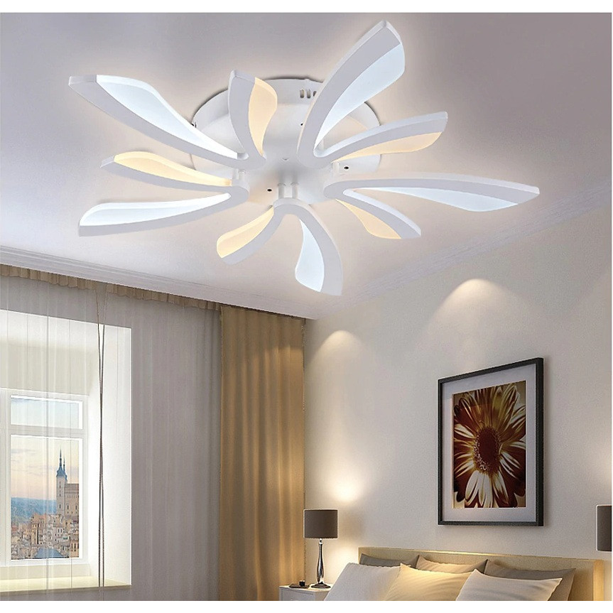 Đèn ốp trần Mica hình chữ V hiện đại 5 cánh MO937A