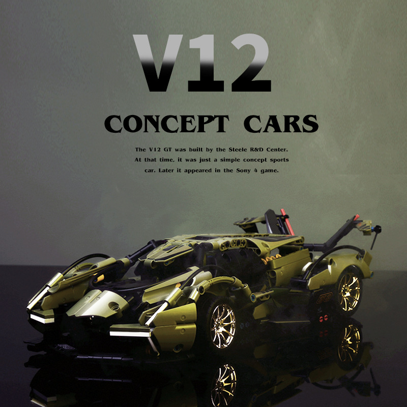Đồ Chơi Lắp Ráp Mô Hình Siêu Xe Thể Thao Lambo V12 Vision GT 8553 Điều Khiển Từ Xa Với 1039 Mảnh Ghép