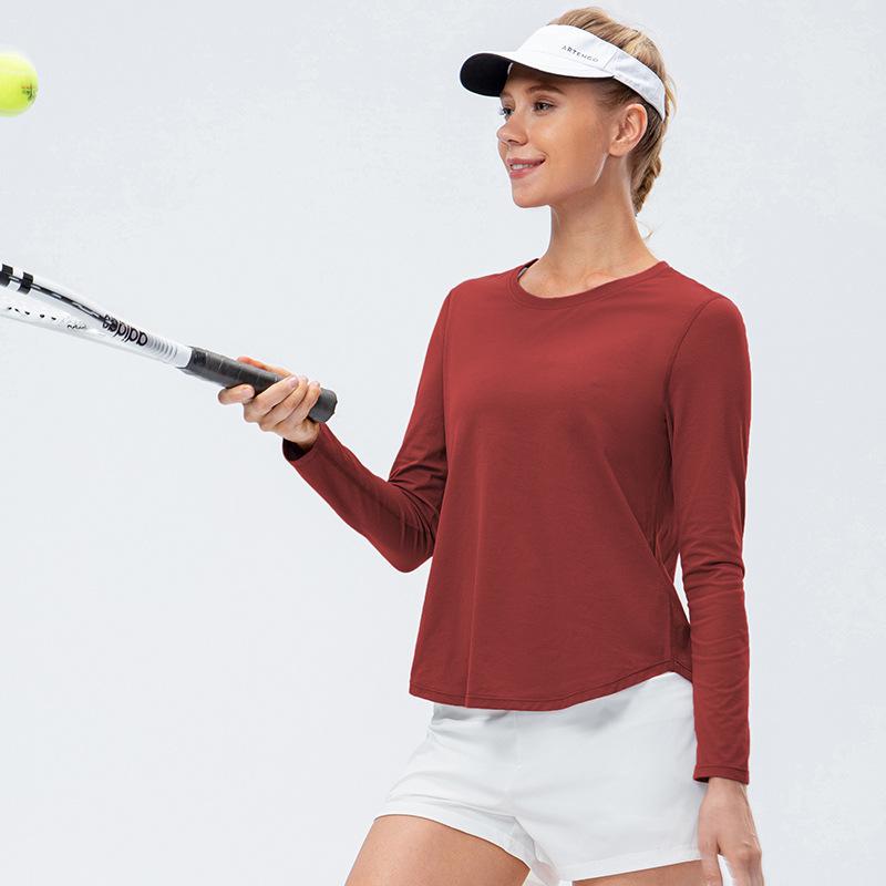 Thu Nhiệt Lót Nỉ Nữ Dáng Rộng Quần Áo Tập Yoga Cho Thể Dục Thể Thao Áo Sơ Mi Áo Ấm Tay Dài Nhiệt Quần Tây