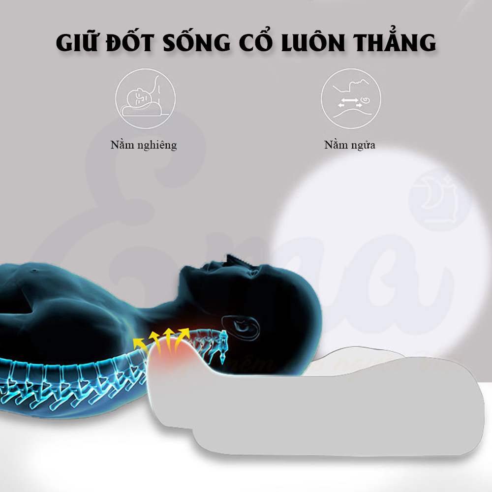 Gối massage cổ vai gáy Neck Corrector cho người thoái hóa đốt sống cổ bằng cao su non - Thương hiệu EMA