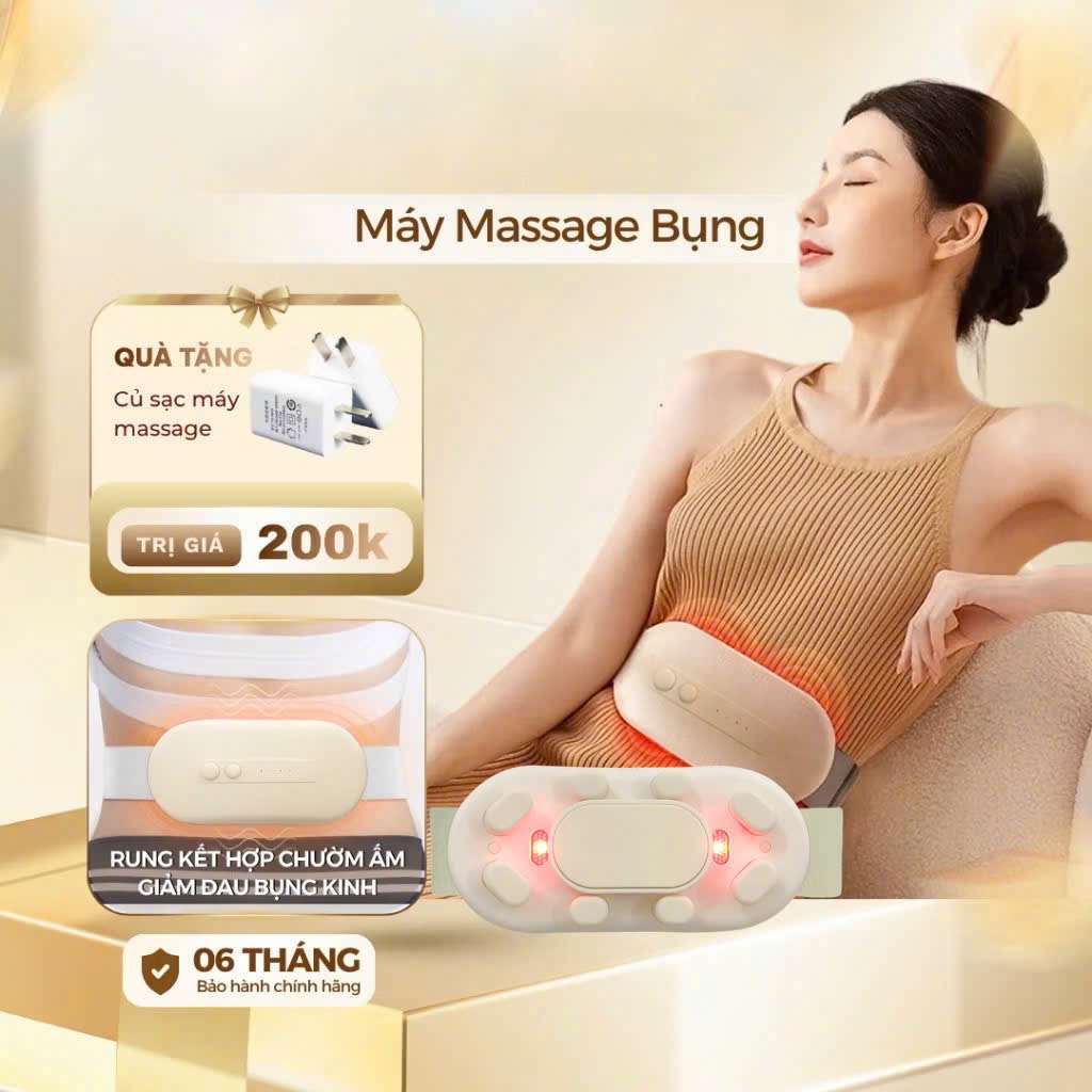 (Quà Tặng Vợ, Bạn Gái) Đai massage chườm ấm bụng kinh nguyệt cao cấp   LS-01