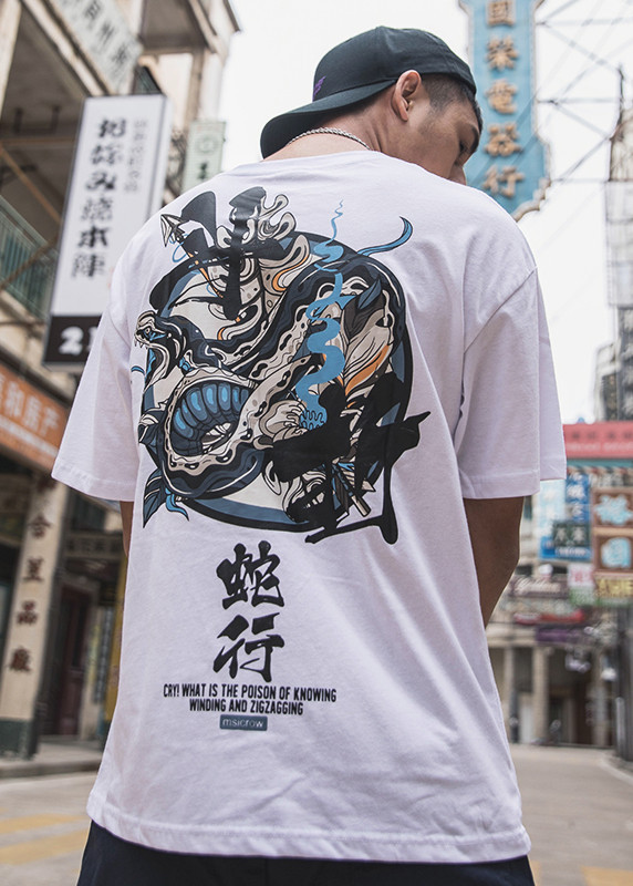 Áo phông Nam nữ thời trang đường phố Hiphop hình rắn cực chất