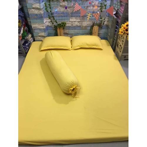 Bộ 4 Món Ga Gối Thun Mát Mềm Cao Cấp - Vàng