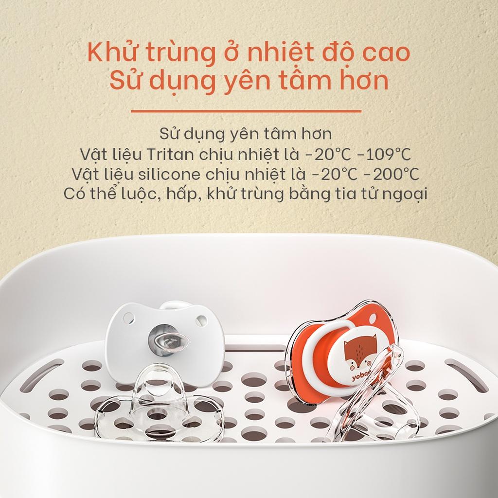 Bộ 2 ti giả cho bé Yoboo YB-0038 chất liệu silicone mềm mại mô phỏng ti mẹ - Hàng chính hãng