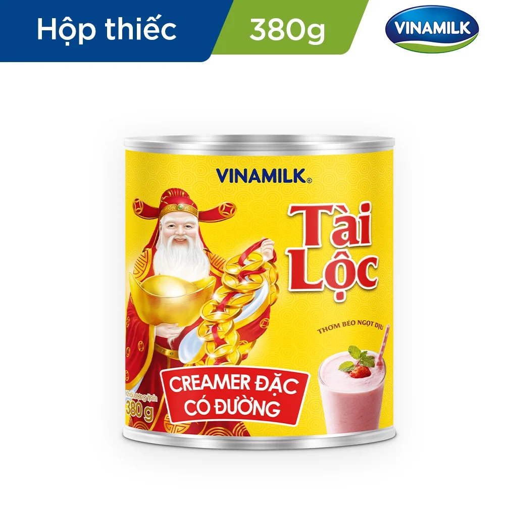 Combo 12 lon Creamer đặc có đường Tài Lộc Vinamilk - Hộp thiếc 380g