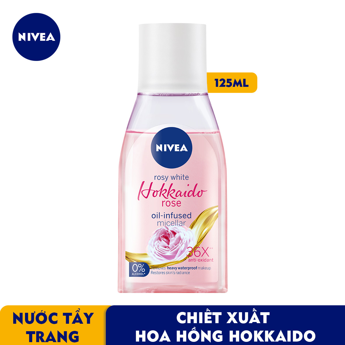 Nước Tẩy Trang NIVEA Hokkaido Rose Làm Sạch Trang Điểm Hiệu Quả (125 ml) - 84998