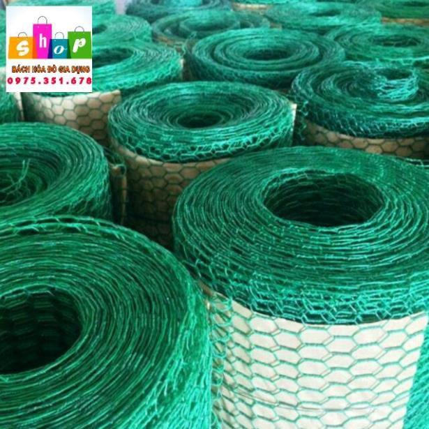 Lưới sắt bọc nhựa mắt cáo màu xanh-Dùng quây vườn, quây gà
