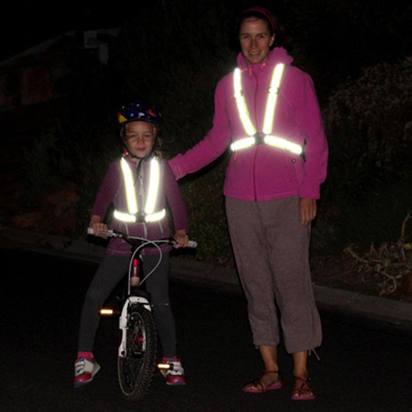 Reflective Vest Gear, Cycling Reflective Bands, Adjustable Safety Vests High Visible Belt Wristbands Straps for Night Running Outdoor Dog Walk Jogging
