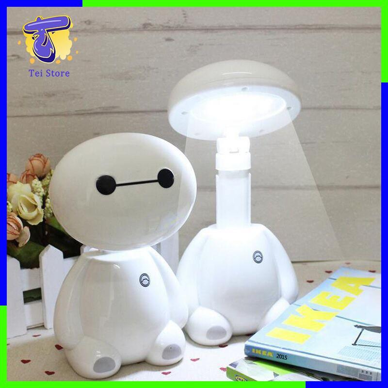 Đèn học để bàn tích điện cho bé, mô hình BAYMAX mini, chân sạc thông minh JT09