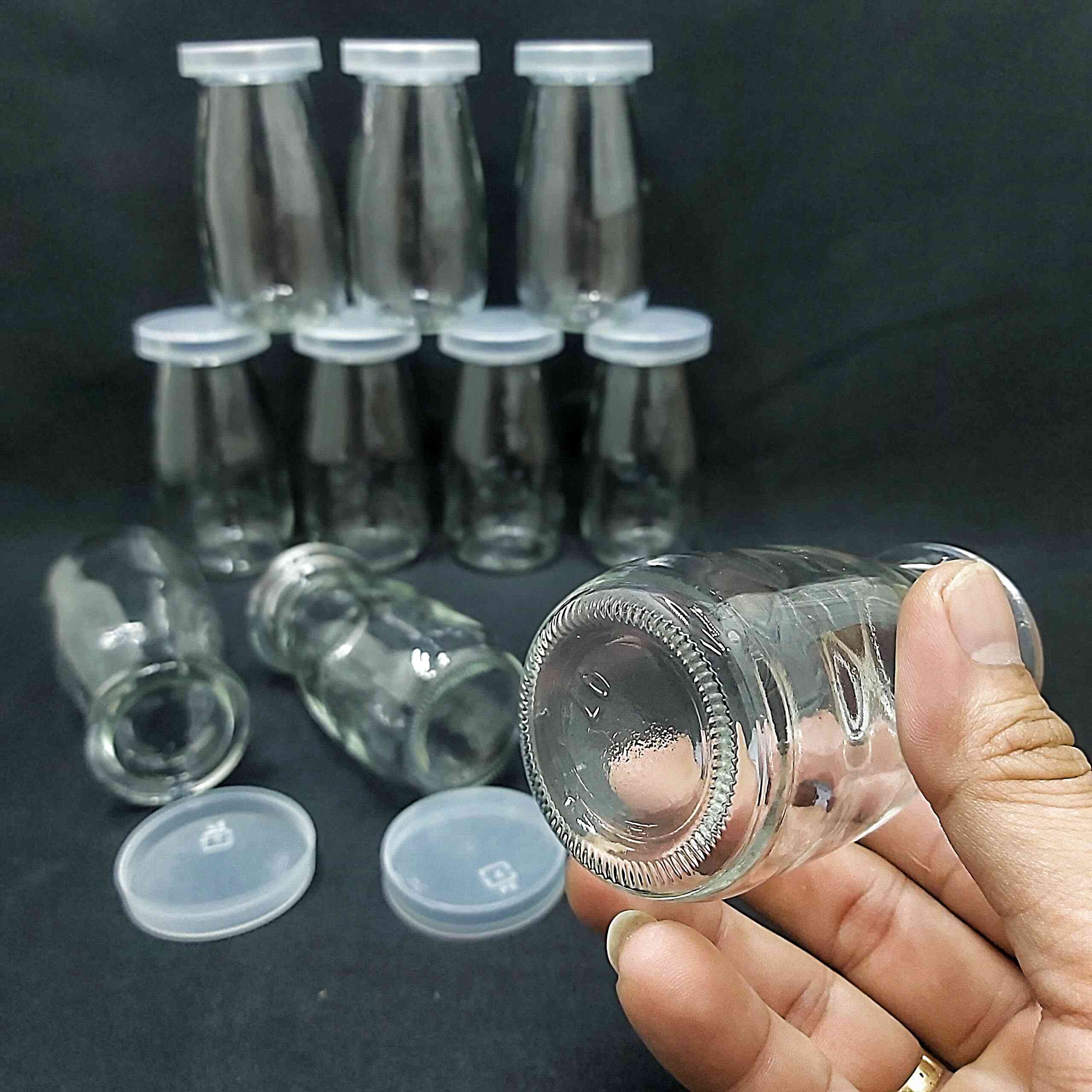 Combo 20 lọ đựng sữa chua thủy tinh 100ml mẫu Trụ Tròn Cao - nắp nhựa – hũ yaourt siêu trong, chuyên dùng đựng thực phẩm, mỹ phẩm, dược phẩm
