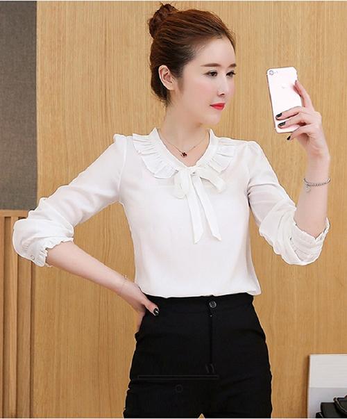 Áo Sơ Mi Nữ Đính Nơ Thời Trang