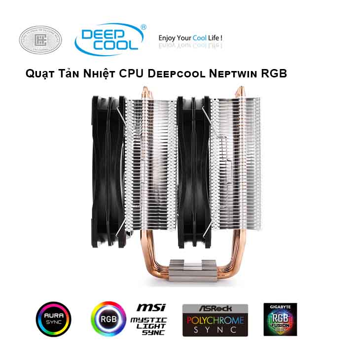 Tản nhiệt khí Deepcool Neptwin RGB (2-Fan) - Hàng Chính Hãng.