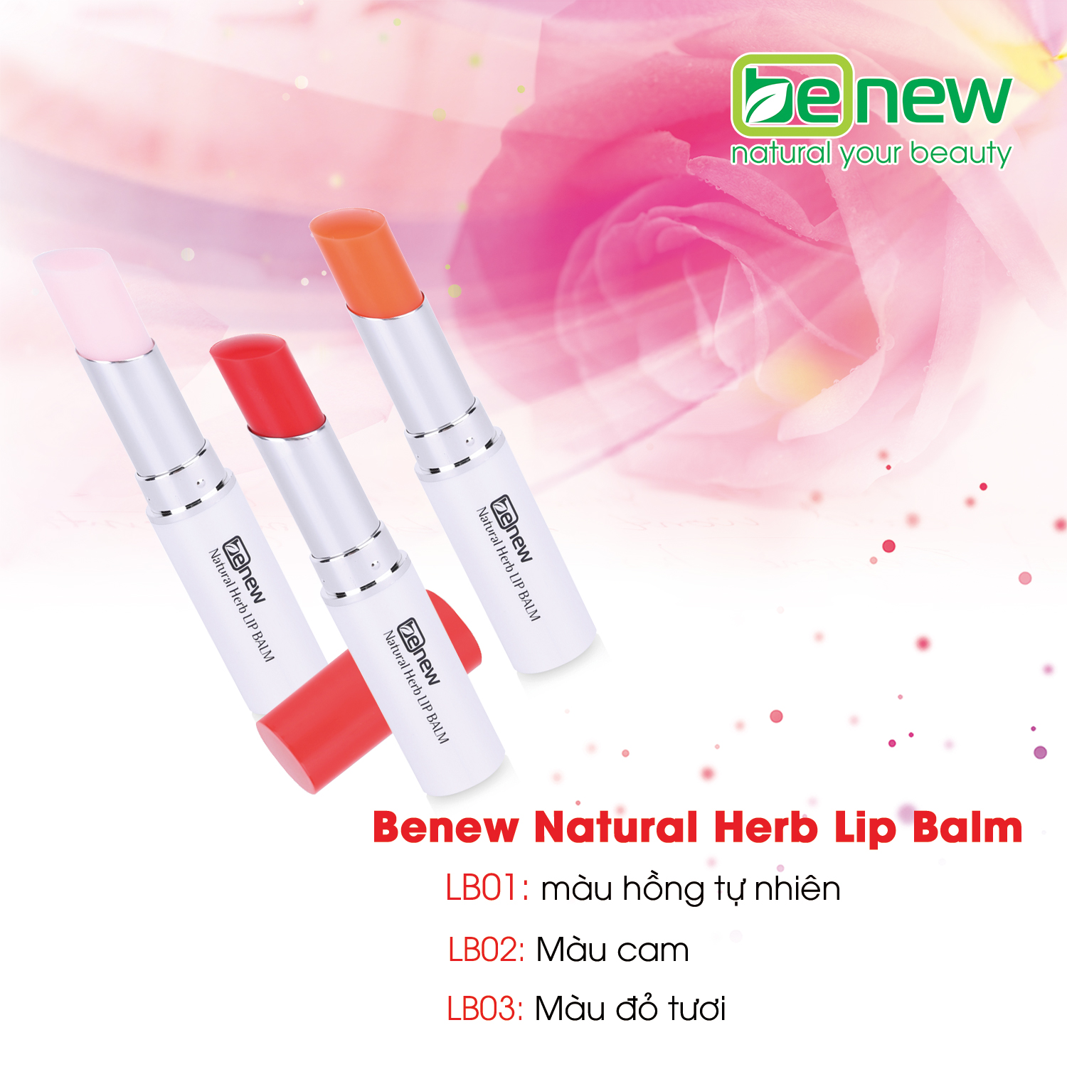 Son dưỡng có màu chống thâm môi Benew Natural Herb Lip Balm Hàn Quốc