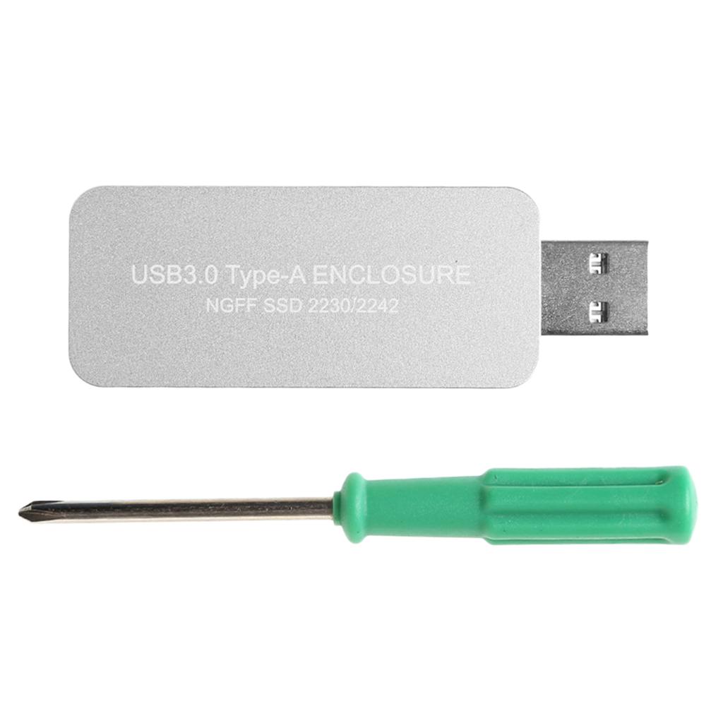 USB3.0 to M.2 NGFF B Key SSD 2230 2242 SSD Adapter Card Enclosure Box Silver