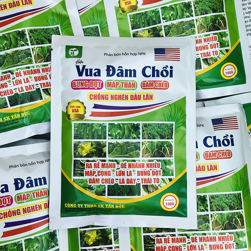 Phân Bón Vua Đâm Chồi Gói 100gr (Combo 10 gói) – Giúp Cây Ra Đọt Đều, Lá Xanh Mượt, Phát Triển Mạnh