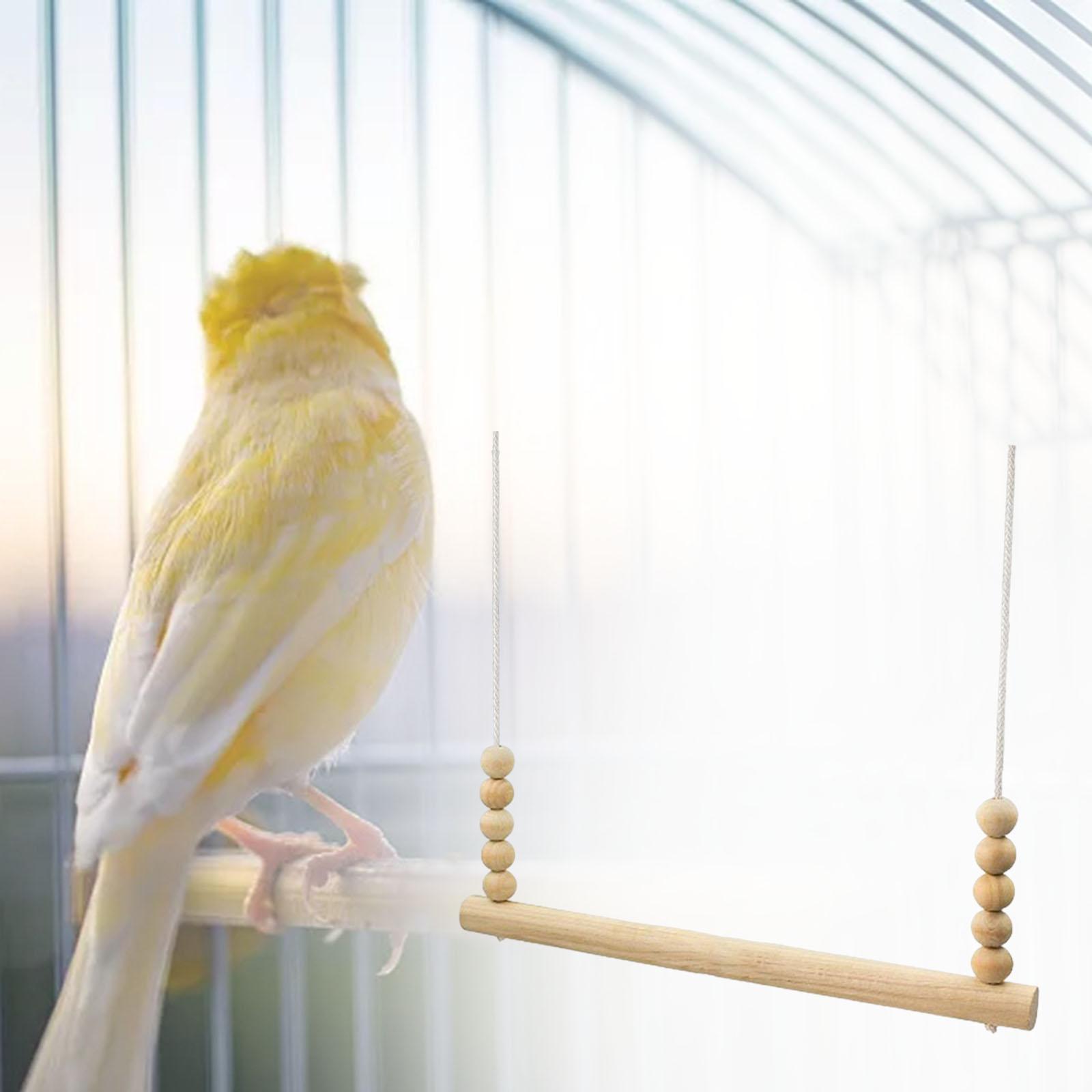 Wooden Chicken Swing Stand Holder Cage Hanging Parrot Ladder Perch Play Toy